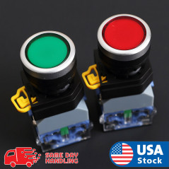 AC/DC Push Button Switch NO,NC 220V LED Light Max 10A current