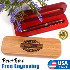 Wood Pen+Box Engraved Pen Personalized Boss Teacher Gift groomsmen gift ideas
