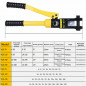 10 Ton Hydraulic Wire Crimper Battery Cable Lug Terminal Crimping Tool w/ 8 Die