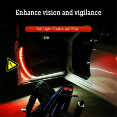 car door opening warning led strip light flashing flowing Anti-collision safety