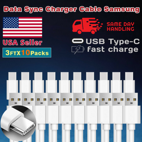 Samsung Galaxy S9 S8 S8 Plus Active Note 8 Fast Charger USB Type-C Cable