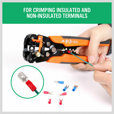 Self-Adjusting Insulation Wire Stripper cutter crimper Terminal Tool Pliers 8"