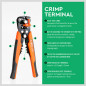 Self-Adjusting Insulation Wire Stripper cutter crimper Terminal Tool Pliers 8"