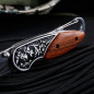 5.3" WOOD HANDLE Folding Blade Pocket Knife Rainbow Blade Stainless Steel