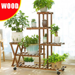 Wooden Plant Flower Pot Stand 5 Tier Display Shelf Vintage Indoor Outdoor Garden