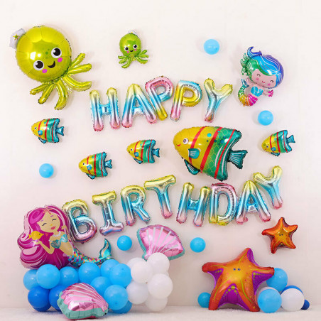 Sea World Ocean Animal Balloons Foil Ballons Kids Birthday Party Decoration Gift