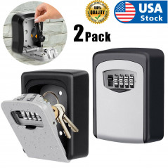 2Pack 4 Digit Combination Key Lock Box Wall Mount Safe Security Storage Case