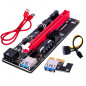 6PACK PCI-E 1x to 16x Powered USB3.0 GPU Riser Extender Adapter Card VER 009s