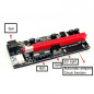6PACK PCI-E 1x to 16x Powered USB3.0 GPU Riser Extender Adapter Card VER 009s