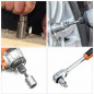 2PC Universal Socket Wrench Magical Grip Alligator Multi Tool with Drill Adapter