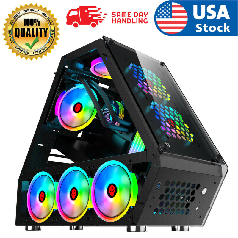 Micro ATX Computer Gaming Case Tempered Glass Gaming Computer Special-Shaped