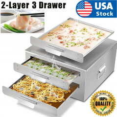 2-layer steamer drawers food steaming cooking baking rice noodle roll machine US