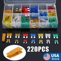 220pc Blade Fuse Assortment Auto Car Truck Motorcycle FUSES Kit ATC ATO ATM