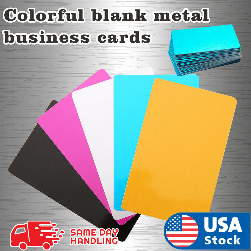 One color 100pcs blank metal business cards aluminum sheet Laser mark material