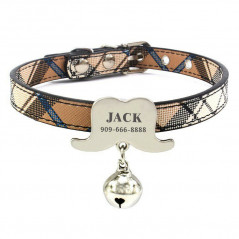 PU Personalized Dog Collar & Tag Small Dogs Cat Pet Free Engraved Name