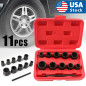 11pcs Twist Socket Set Damaged Lug Nut Lock Remover Extractor Tool 9-19mm Metric