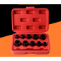 11pcs Twist Socket Set Damaged Lug Nut Lock Remover Extractor Tool 9-19mm Metric