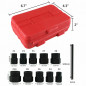 11pcs Twist Socket Set Damaged Lug Nut Lock Remover Extractor Tool 9-19mm Metric