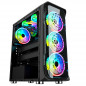 PC Gaming Computer Case Tempered Glass/Steel ATX Mid Tower USB 3.0 +RGB 6FANS