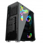 PC Gaming Computer Case Tempered Glass/Steel ATX Mid Tower USB 3.0 +RGB 6FANS