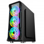 PC Gaming Computer Case Tempered Glass/Steel ATX Mid Tower USB 3.0 +RGB 6FANS