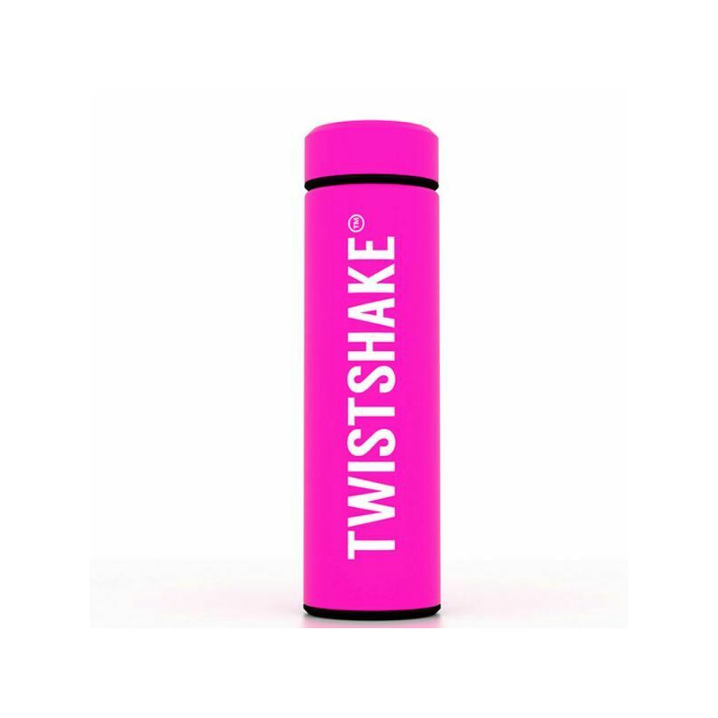 Twistshake 'Hot or Cold' pink thermos flask for liquids  420ml / 14oz