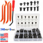 240pcs Car Body Plastic Trim Retainer Fastener Clips Push Pin Fender Bumper Tool