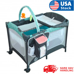 Plakastle® Baby Crib Portable Playpen Infant Nursery Playard Bed
