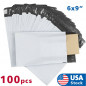 100 Pcs 6 x 9"  Bags Shipping Mailers Envelopes Plastic White Self Adhesive