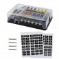 12-Way ATC Blade Block LED Fuse Box w/ Cover with negative bus DC 12v/24v/32v