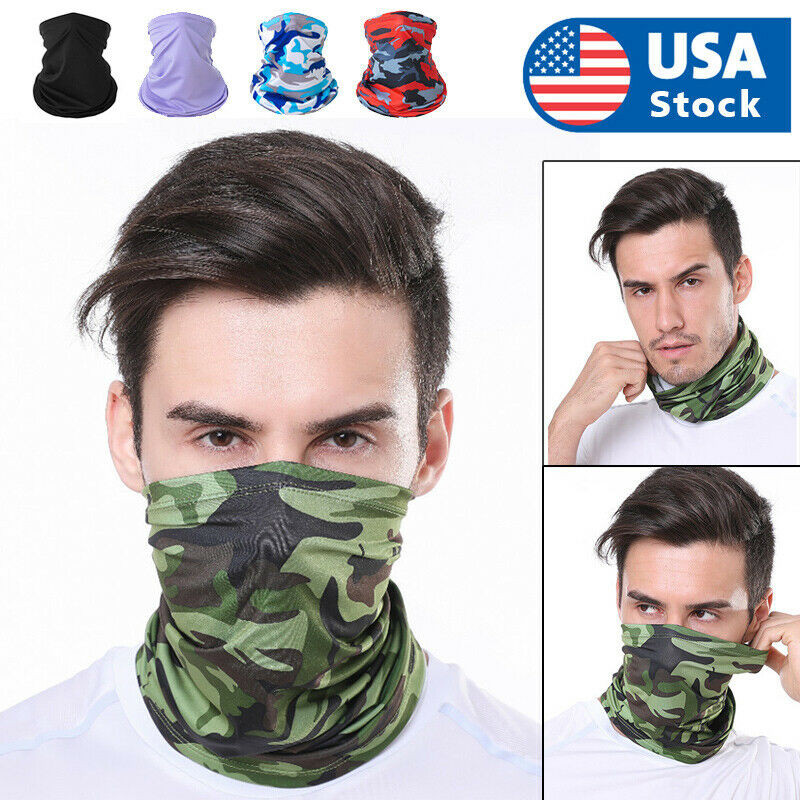 STOCK Face Mask Neck Gaiter Balaclava Biker Tube Bandana Fishing seamless