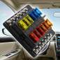 Waterproof 12-Way Blade Fuse Box Block Holder LED Indicator 12V 32V Auto Marine