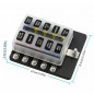 10-Way Fuse Box Blade Fuse Holder 5A 10A 15A 20A Fuses LED Indicator Waterpoof