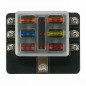 6 Way Blade Fuse Box Block Holder LED 6V-24V Suit For Car RV Marine Trailer Boat