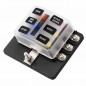 6 Way Blade Fuse Box Block Holder LED 6V-24V Suit For Car RV Marine Trailer Boat