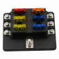 6 Way Blade Fuse Box Block Holder LED 6V-24V Suit For Car RV Marine Trailer Boat