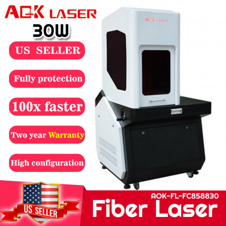 AOK LASER Enclosed  30w Q-switched  Fiber Laser engraver Marking Machine