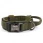 Heavy DutyTactical Military K9 Dog Training Nylon Collar with Tag Name  Flag