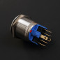 22mm Self-reset  Stainless Steel Push Button Switch LED  110v/220VAC   5A Max