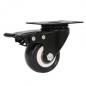 Set 4 Swivel Plate Casters 2.5" Black Polyurethane Wheels Total Lock Brake