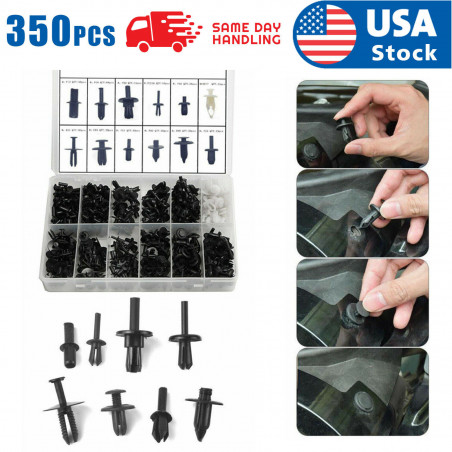 350Pcs Car Body Plastic Push Pin Clips Fender Bumper Fasteners Rivet  for Car