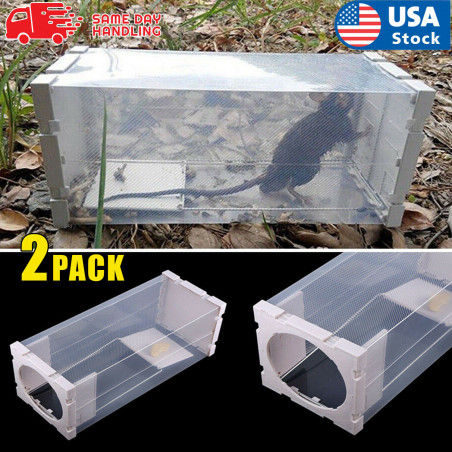 Humane Rat Trap Cage Live Animal Catcher Mouse Pest Rodent Control No Pollution