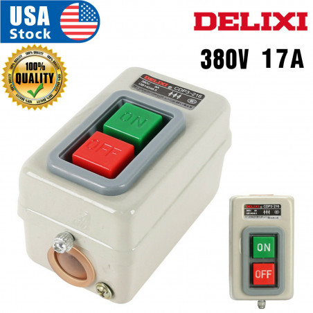 AC 380V 17A 2.2KW ON/OFF 3 Phase Self-Locking Power Push Button Switch