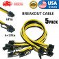 5pcs 50cm Quality Breakout Cable 6Pin to 8Pin (6+2Pin) PCI-E Cable 18AWG Mining