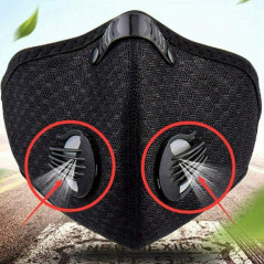 5PACK Reusable Dual Air Valve Cycling Sport Face Mask Cover PM2.5 Carbon Filter
