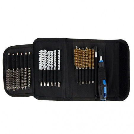 20pcs Pistol Gun Cleaning Kit Case Universal Brush Size 9/11/13/15/17 / 19mm