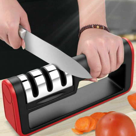 Knife Sharpener Professional Ceramic Tungsten Kitchen Sharpening System 3 Stage