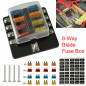 8 Way Car Boot Power Distribution 12~32V Blade Fuse Holder Box Block Panel Board