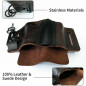 Men Multitool Leather Sheath EDC Pocket Organizer Storage Belt Waist Bag Gift TD