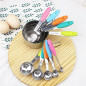 10PCS Measuring Cups and Spoons Set Stainless Steel Nonslip Silicone Handle